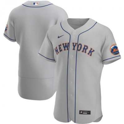 Men NeW York Mets Men Nike Gray Road 2020 Flex Base Official Team MLB Jersey