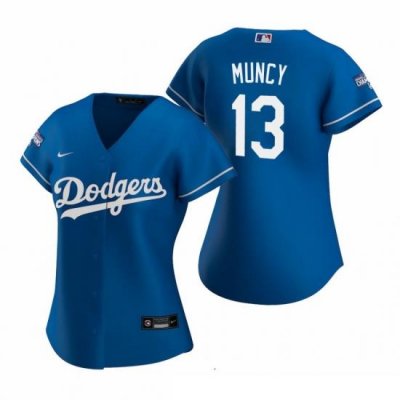 Women Los Angeles Dodgers 13 Max Muncy Royal 2020 World Series Champions Replica Jersey