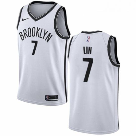 Youth Nike Brooklyn Nets 7 Jeremy Lin Swingman White NBA Jersey Association Edition