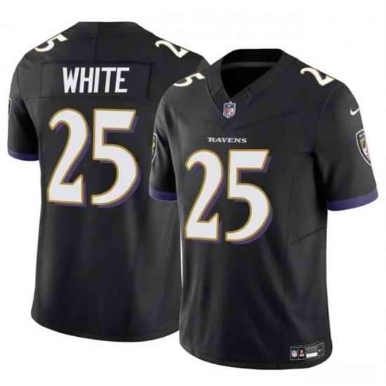 Men Baltimore Ravens 25 Tre 27Davious White Black 2023 F U S E Vapor Limited Football Jersey