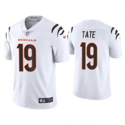 Men Cincinnati Bengals 19 Auden Tate 2021 White Vapor Untouchable Limited Stitched Jersey