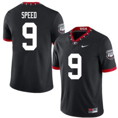 2020 Men #9 Ameer Speed Georgia Bulldogs Mascot 100th Anniversary College Football Jerseys Sale-Blac