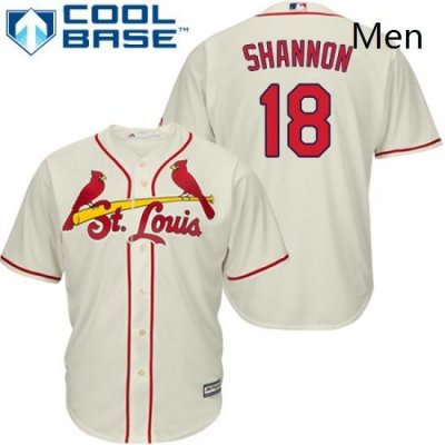 Mens Majestic St Louis Cardinals 18 Mike Shannon Replica Cream Alternate Cool Base MLB Jersey