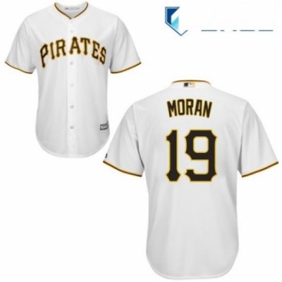 Youth Majestic Pittsburgh Pirates 19 Colin Moran Authentic White Home Cool Base MLB Jersey