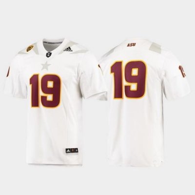 Men Arizona State Sun Devils 19 White Premier Football Jersey