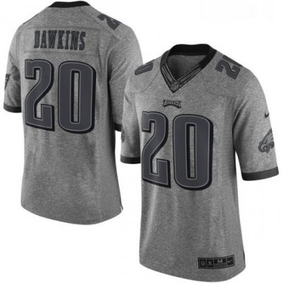 Mens Nike Philadelphia Eagles 20 Brian Dawkins Limited Gray Gridiron NFL Jersey