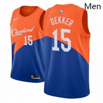 Men NBA 2018 19 Cleveland Cavaliers 15 Sam Dekker City Edition Blue Jersey