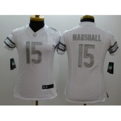 Women Nike chicago bears #15 brandon marshall Platinum White Jerseys