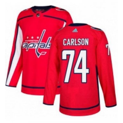 Youth Adidas Washington Capitals 74 John Carlson Authentic Red Home NHL Jersey