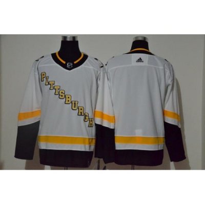 Men Pittsburgh Penguins Blank White 2020 21 Reverse Retro Adidas Jersey