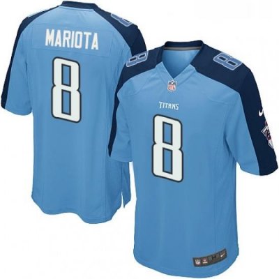 Mens Nike Tennessee Titans 8 Marcus Mariota Game Light Blue Team Color NFL Jersey