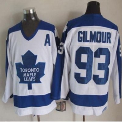 Toronto Maple Leafs #93 Doug Gilmour White Blue CCM Throwback Stitched NHL jersey