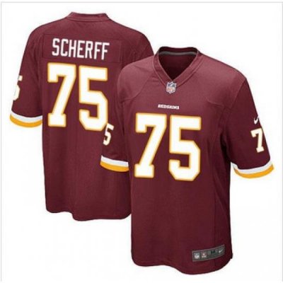 Youth NEW Washington Redskins #75 Brandon Scherff Burgundy Red Team Color Stitched NFL Elite Jersey