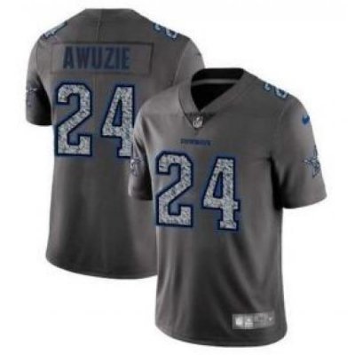 #24 Limited Chidobe Awuzie Gray Static Nike NFL Men Jersey Dallas Cowboys Vapor Untouchable