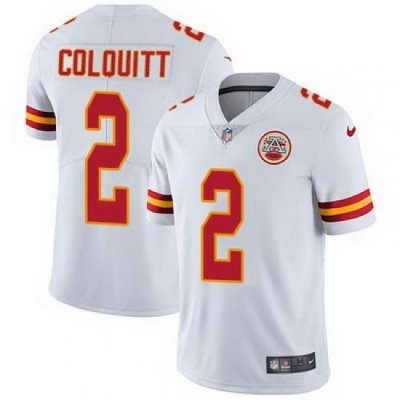 Nike Chiefs #2 Dustin Colquitt White Mens Stitched NFL Vapor Untouchable Limited Jersey