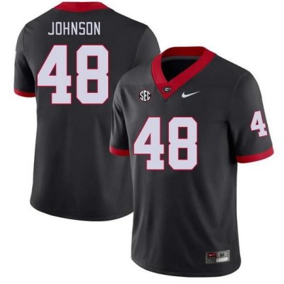 Men #48 Cooper Johnson Georgia Bulldogs College Football Jerseys Stitched-Black