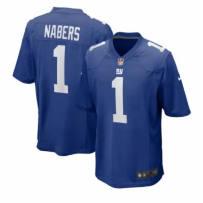 Men New York Giants 1 Malik Nabers Blue 2024 F U S E Blue Limited Stitched Jersey