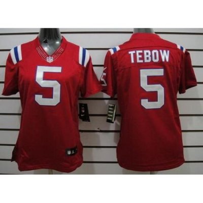 Women Nike NeW England Patriots 5 Tim TeboW Red LIMITED NFL Jerseys