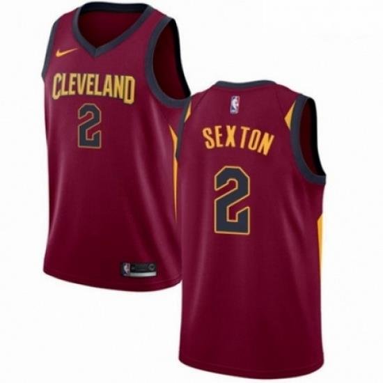 Mens Nike Cleveland Cavaliers 2 Collin Sexton Swingman Maroon NBA Jersey Icon Edition