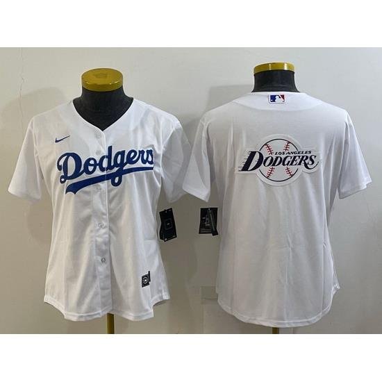 Women Los Angeles Dodgers White Team Big Logo Stitched Jersey