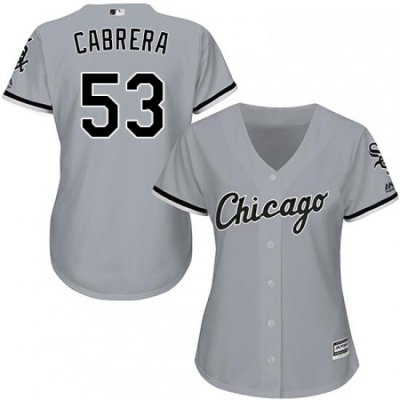 Womens Majestic Chicago White Sox 53 Welington Castillo Replica Grey Road Cool Base MLB Jersey