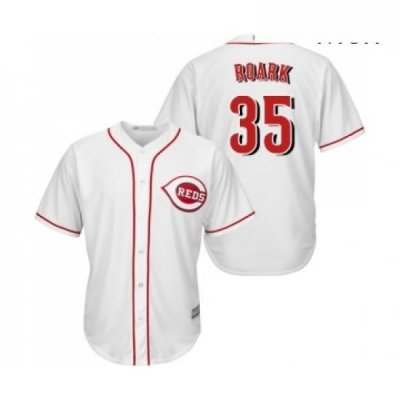 Mens Cincinnati Reds 35 Tanner Roark Replica White Home Cool Base Baseball Jersey