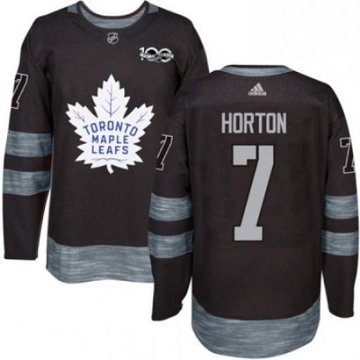 Mens Adidas Toronto Maple Leafs 7 Tim Horton Authentic Black 1917 2017 100th Anniversary NHL Jersey