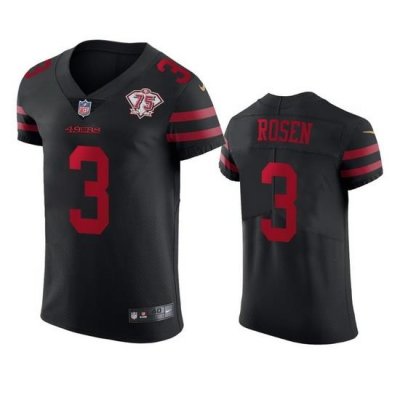 Nike San Francisco 49ers 3 Josh Rosen Black Alternate Men 75th Anniversary Stitched NFL Vapor Untouchable Elite Jersey