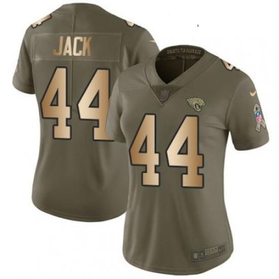 Womens Nike Jacksonville Jaguars 44 Myles Jack Limited OliveGold 2017 Salute to Service NFL Jersey