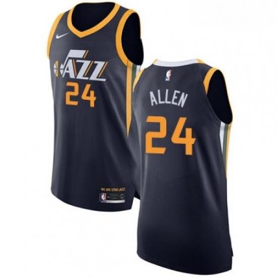 Mens Nike Utah Jazz 24 Grayson Allen Authentic Navy Blue NBA Jersey Icon Edition