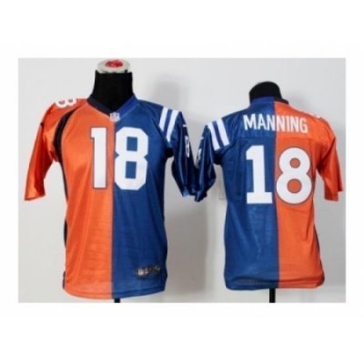 Nike Youth Denver Broncos #18 Manning blue-orange[Elite split]