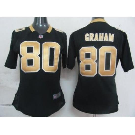 Womens Nike NeW Orleans Saints 80 Graham Black Nike NFL Jerseys