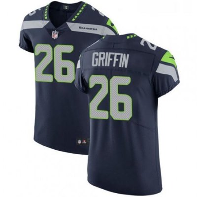 Mens Nike Seattle Seahawks 26 Shaquill Griffin Steel Blue Team Color Vapor Untouchable Elite Player NFL Jersey