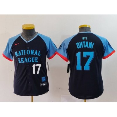 Youth National League 17 Shohei Ohtani Navy 2024 All Star Limited Stitched Baseball Jersey 2