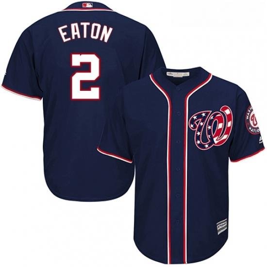 Youth Majestic Washington Nationals 2 Adam Eaton Replica Navy Blue Alternate 2 Cool Base MLB Jersey