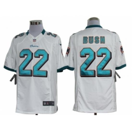 Nike Miami Dolphins 22 Reggie Bush White Limited NFL Jersey