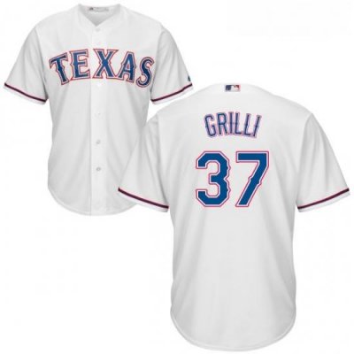 Youth Majestic Texas Rangers 37 Jason Grilli Authentic White Home Cool Base MLB Jersey