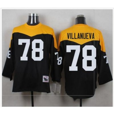 Mitchell And Ness 1967 Pittsburgh Steelers 78 Alejandro Villanueva Black Yelllow Throwback Men 27s