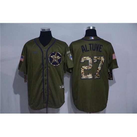 Astros 27 Jose Altuve Olive 2020 Nike Cool Base Jersey