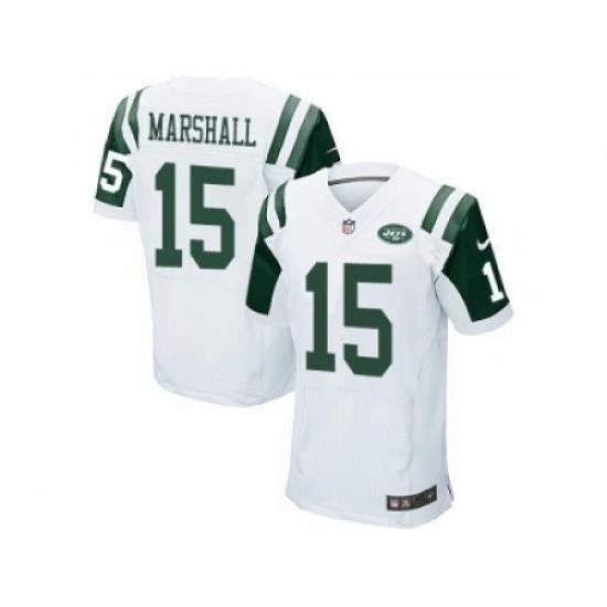 Nike New York Jets 15 Brandon Marshall white Elite NFL Jersey