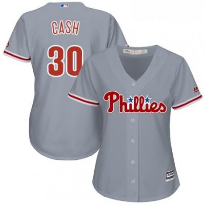 Womens Majestic Philadelphia Phillies 30 Dave Cash Authentic Grey Road Cool Base MLB Jersey