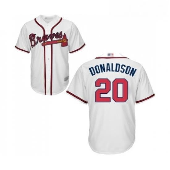 Youth Atlanta Braves 20 Josh Donaldson Replica White Home Cool Base Baseball Jersey