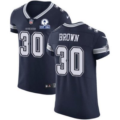 Nike Cowboys 30 Anthony Brown Navy Blue Team Color Men Stitched With Established In 1960 Patch NFL Vapor Untouchable Elite Jersey