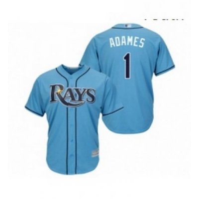 Youth Tampa Bay Rays 1 Willy Adames Replica Light Blue Alternate 2 Cool Base Baseball Jersey