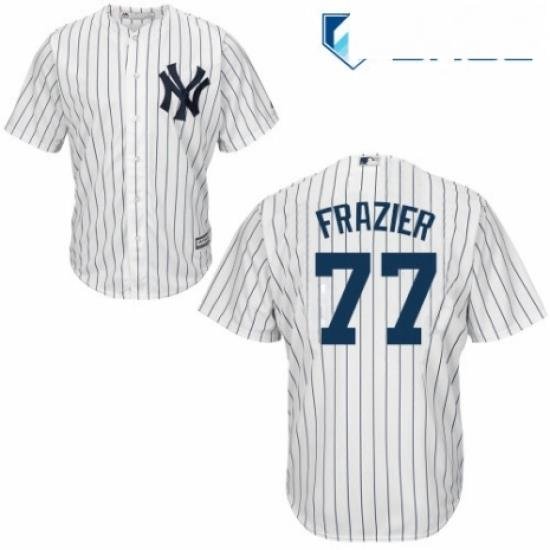 Youth Majestic New York Yankees 77 Clint Frazier Authentic White Home MLB Jersey