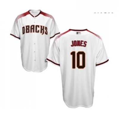 Mens Arizona Diamondbacks 10 Adam Jones Replica White Home Cool Base Baseball Jersey