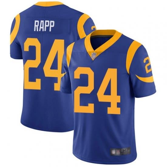 Rams 24 Taylor Rapp Royal Blue Alternate Youth Stitched Football Vapor Untouchable Limited Jersey