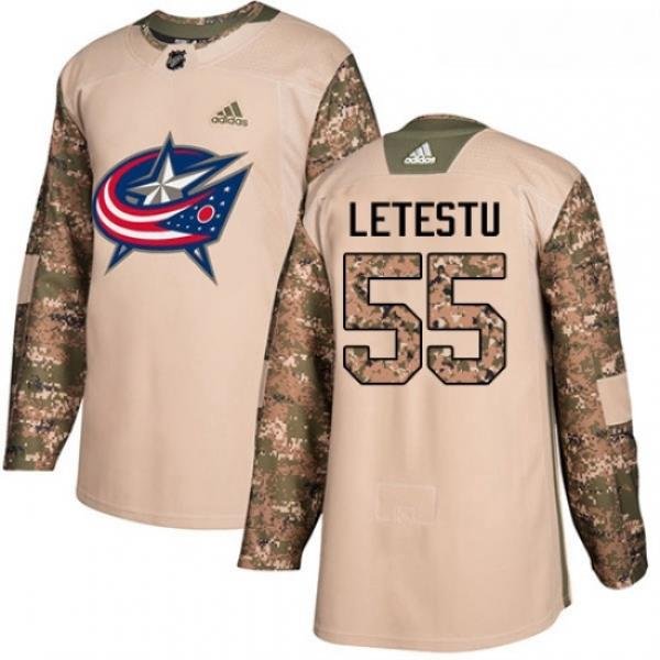 Youth Adidas Columbus Blue Jackets 55 Mark Letestu Authentic White Away NHL Jersey