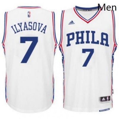 Mens Philadelphia 76ers 7 Ersan Ilyasova adidas White Swingman Home Jersey