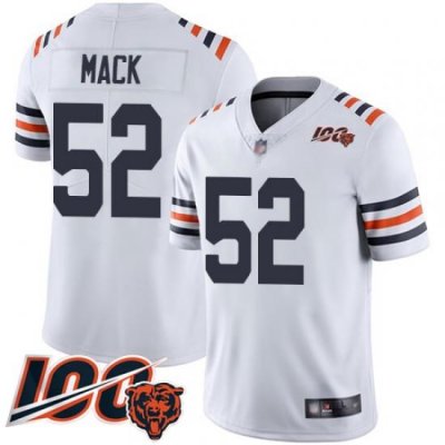 Men Chicago Bears 52 Khalil Mack White 100th Season Limited Football Jersey